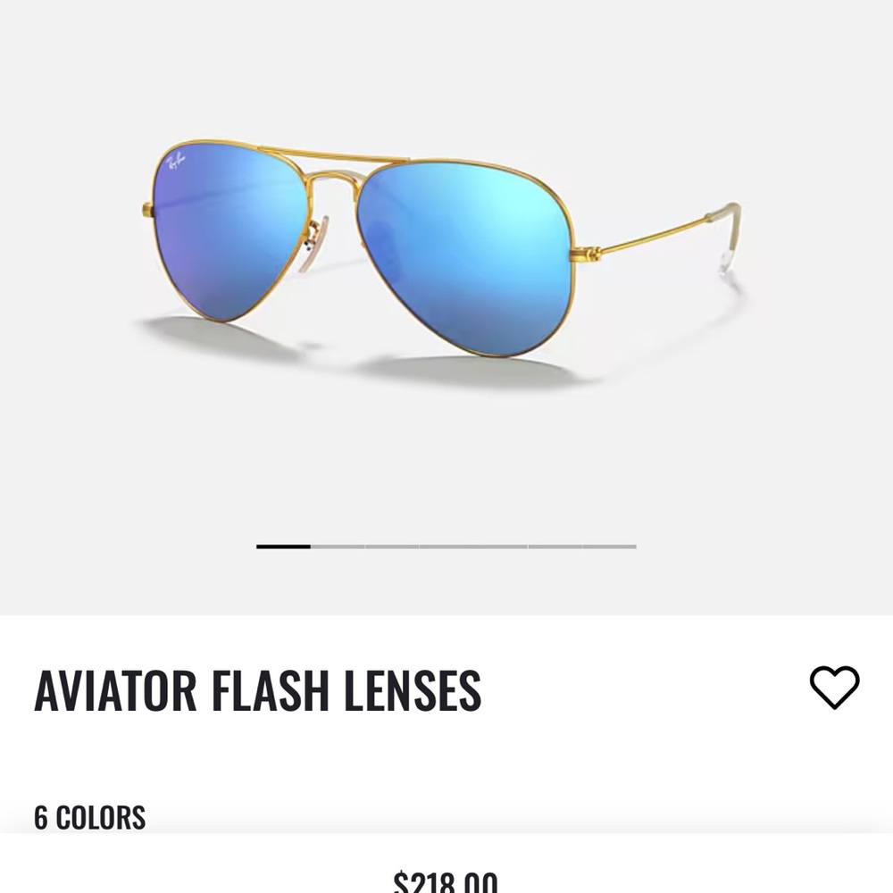 Ray-Ban Gold Frame Sunglasses with Blue Lenses